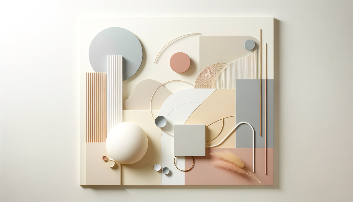 sanfte abstrakte formen in creme und pastellfarben mit weichem licht und schatten