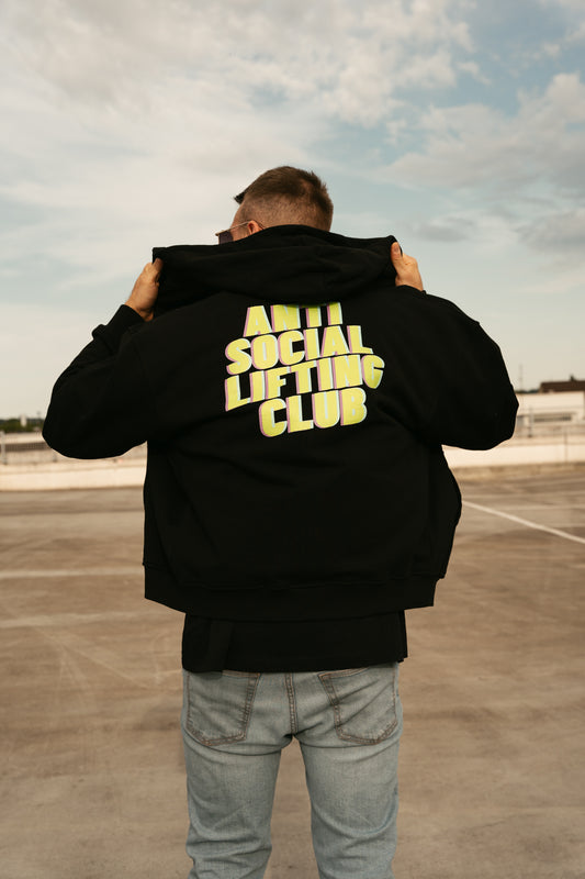 ''Anti Social'' Oversized 430GSM Zipper Hoodie